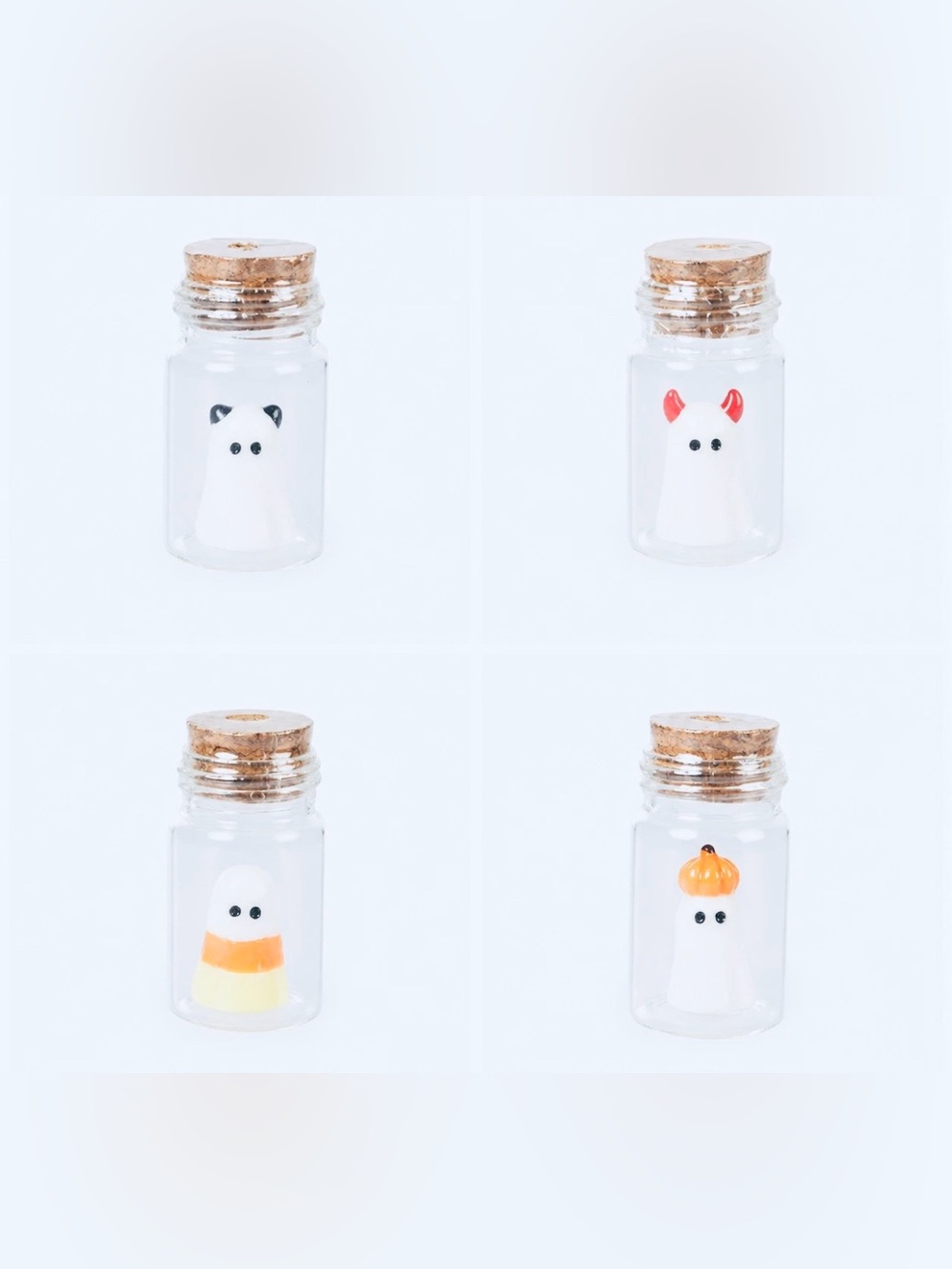 Target Bullseye Set of 4 Halloween Mini Glass Potion Bottles Complete Trinkets